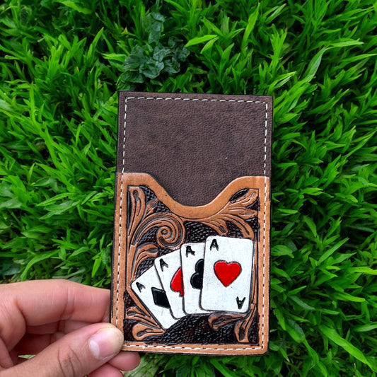 Cards tooled leather card wallet 