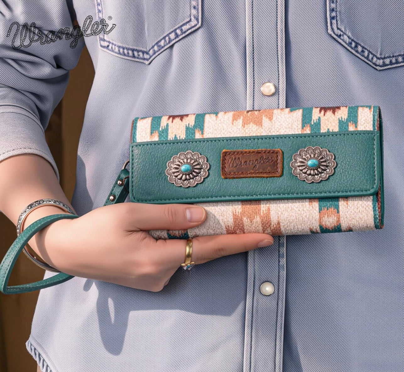 Wrangler Aztec Western Trifold Clutch