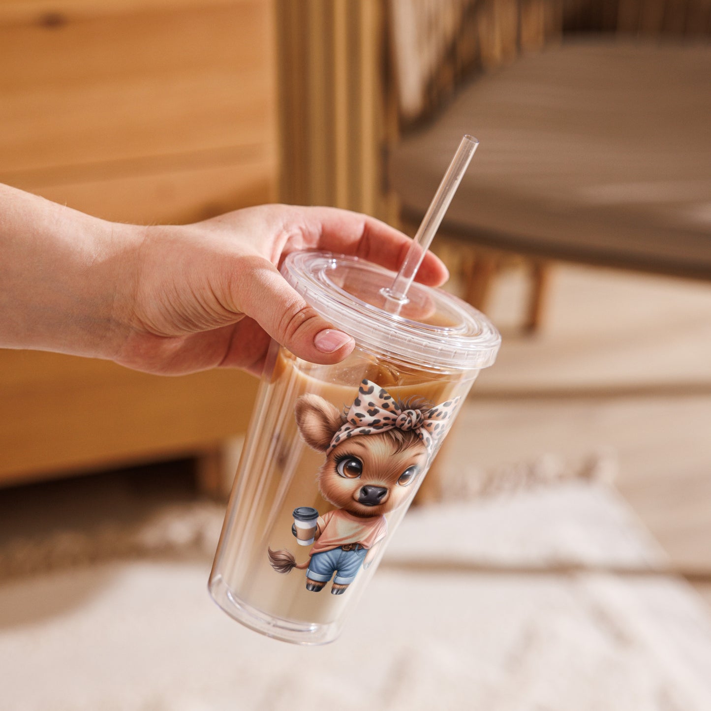 Clear plastic tumbler - She Moo